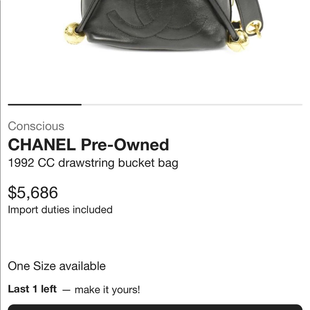 Stunning, rare, medium size, lamb leather, Vintage Chanel drawstring bucket bag - Picture 12 of 12